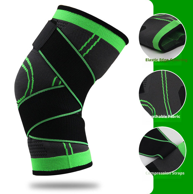 Adjustable Kneepad Strap - Black Polyester & Fiber, One Size
