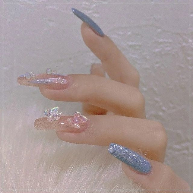 Butterfly Nail Ornament Set - 50pcs 3D Resin Fairy Nail Art Decorations