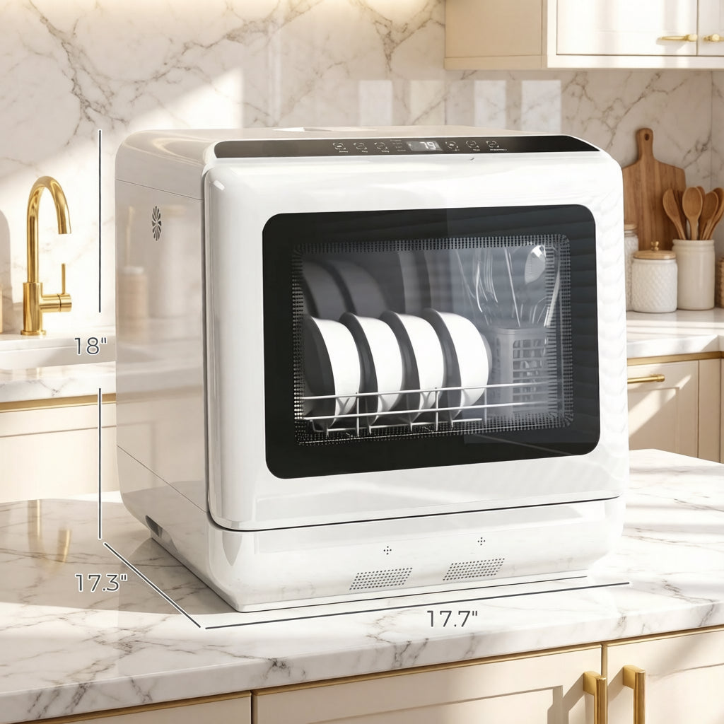 Portable Mini Dishwasher with 1.6 Gallon Tank - White