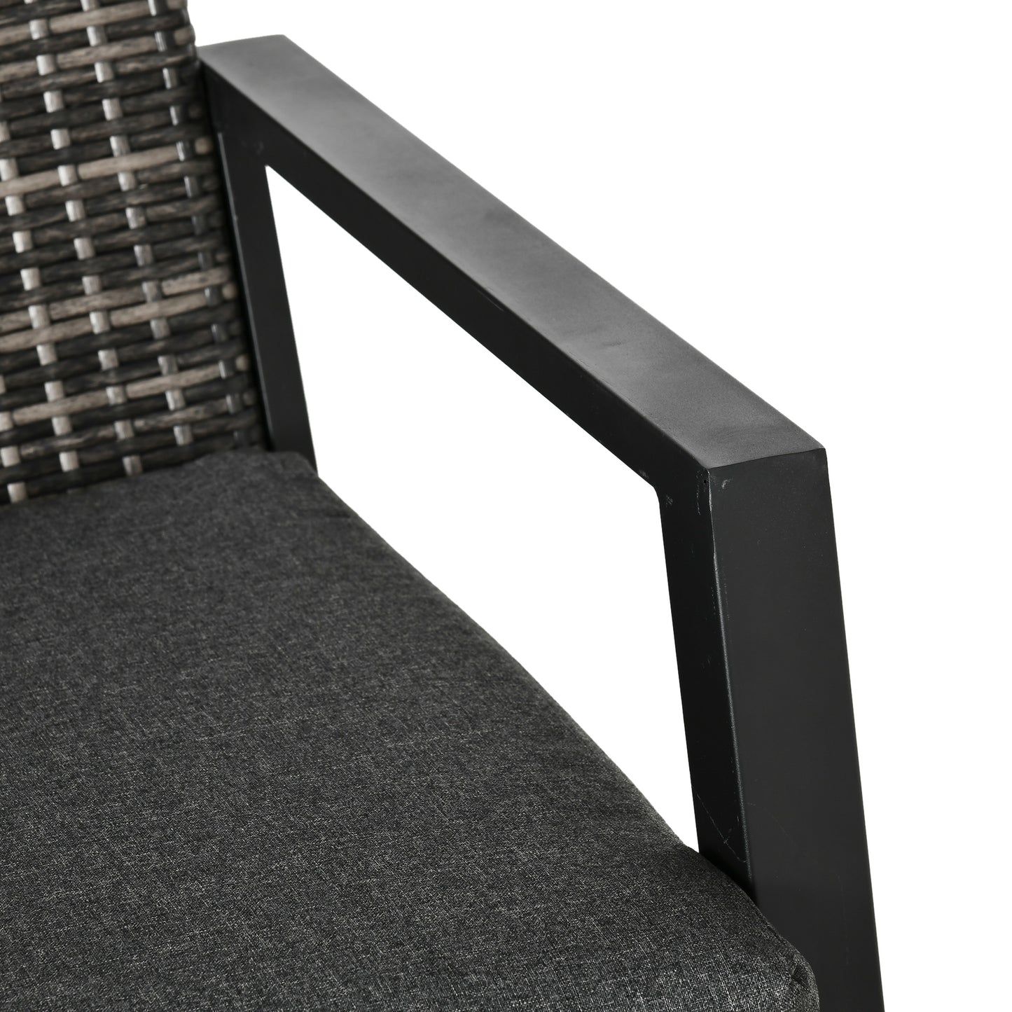 4-Piece Patio Furniture Set - Loveseat, 2 Chairs & Table - Black