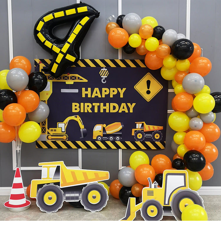 Oversized Number Balloon Set 40 Inch Black Yellow Dotted Party Decor
