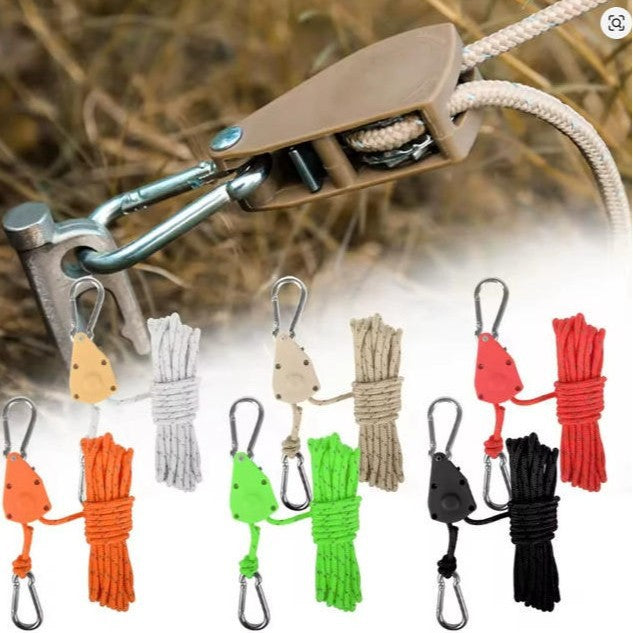 Adjustable Metal Pulley Rope Buckle for Tent and Outdoor Use