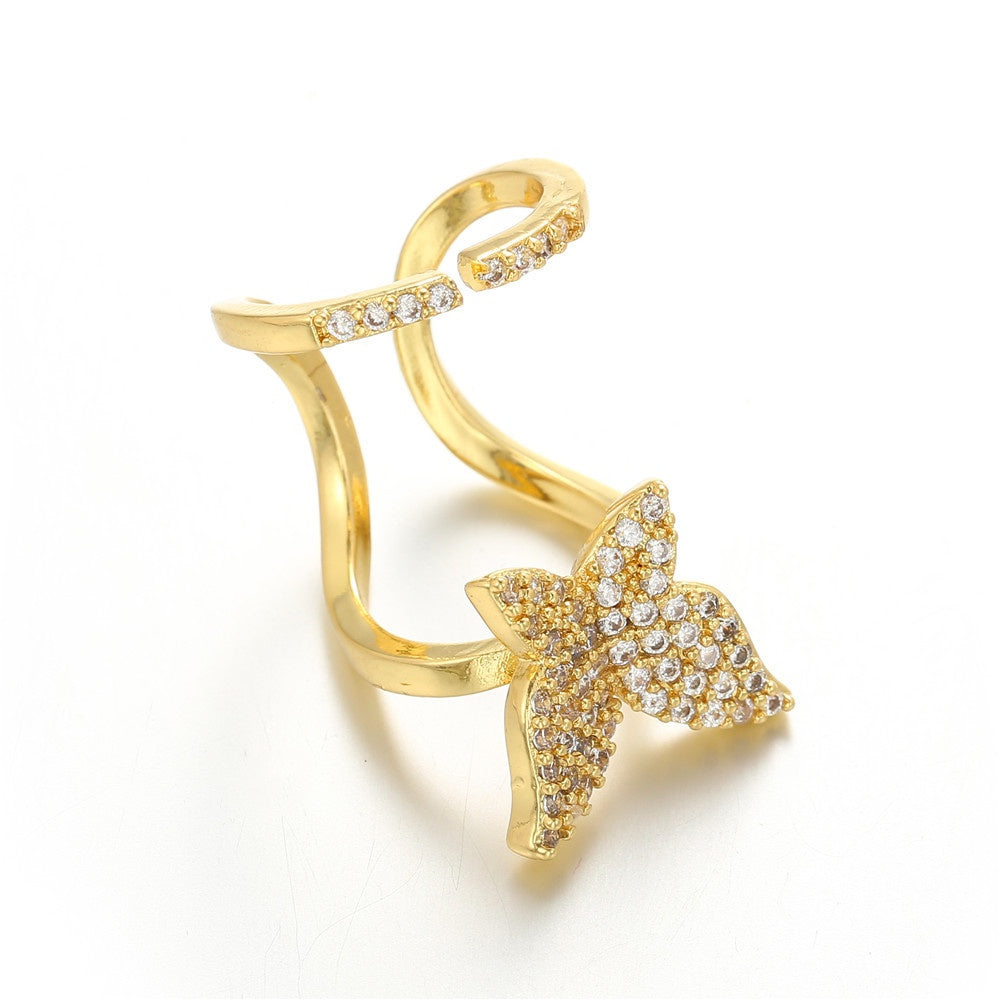 Removable Fake Nail Ring - Cross-border Zircon Inlaid Jewelry for Nail Art Women