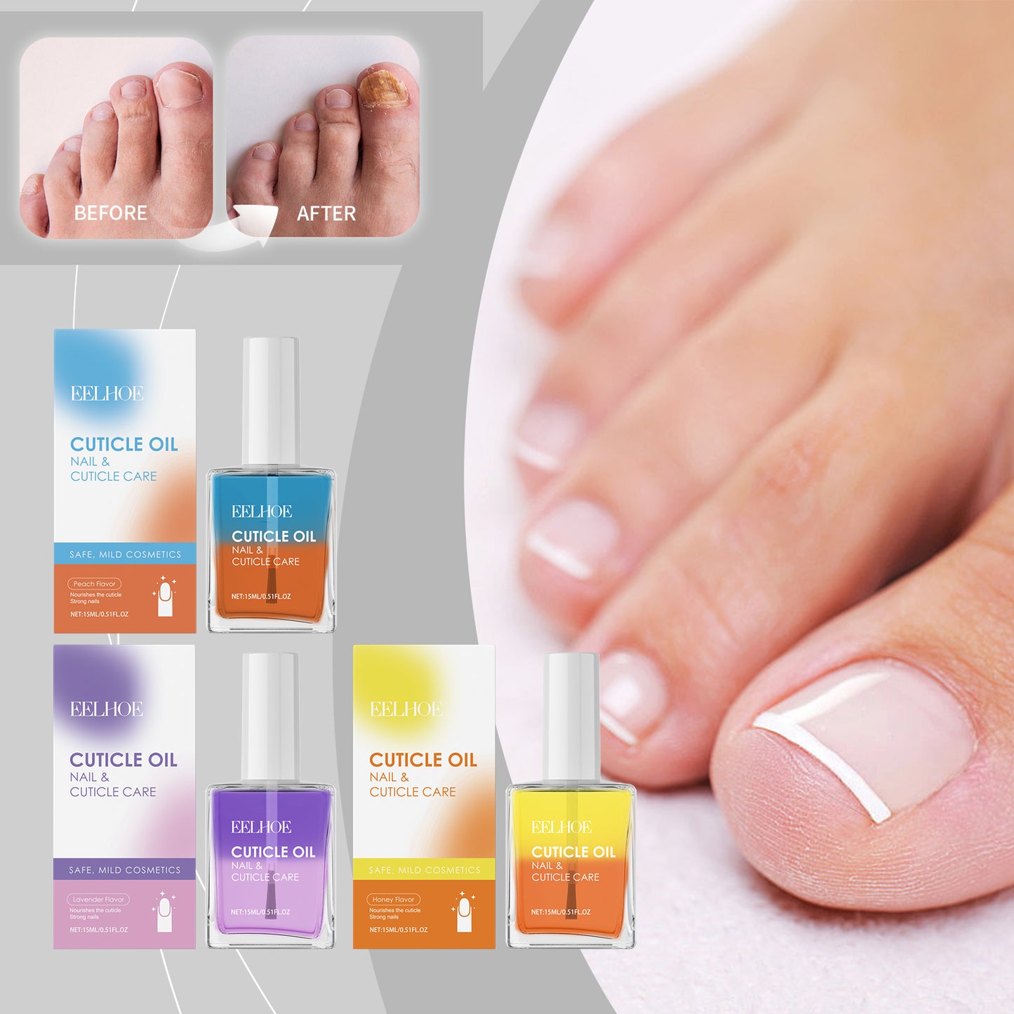 Double-Layer Nail Cuticle Oil with Vitamin E for Nail Repair & Softening