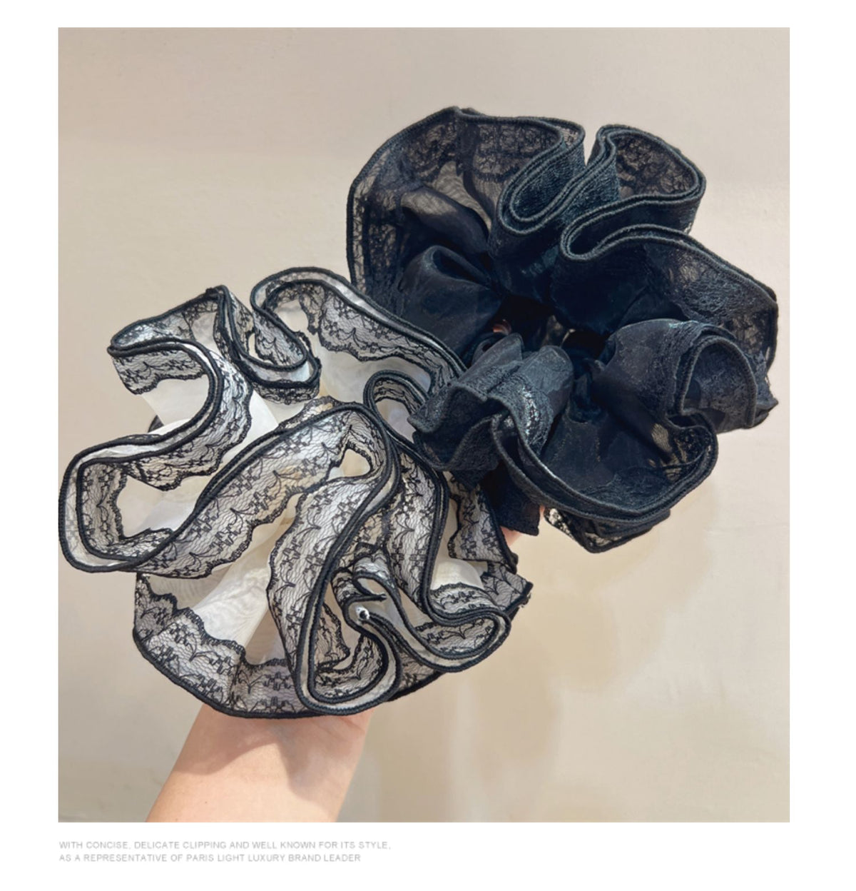 Organza Lace Hair Ring - Elastic Ponytail Holder
