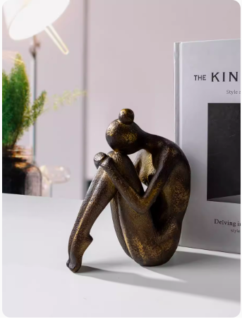 European Style Nostalgic Girl Calligraphy Decorative Figurine for Home & Garden