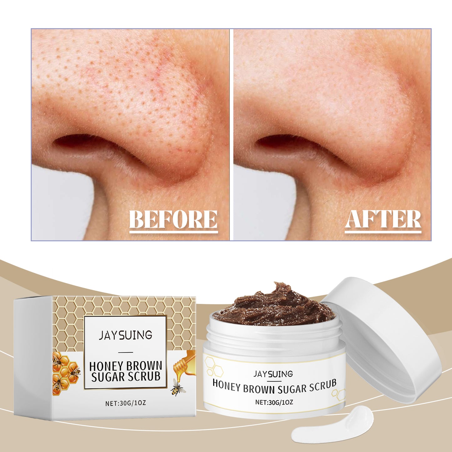 Honey Brown Sugar Exfoliating Scrub for Deep Cleansing & Moisturizing