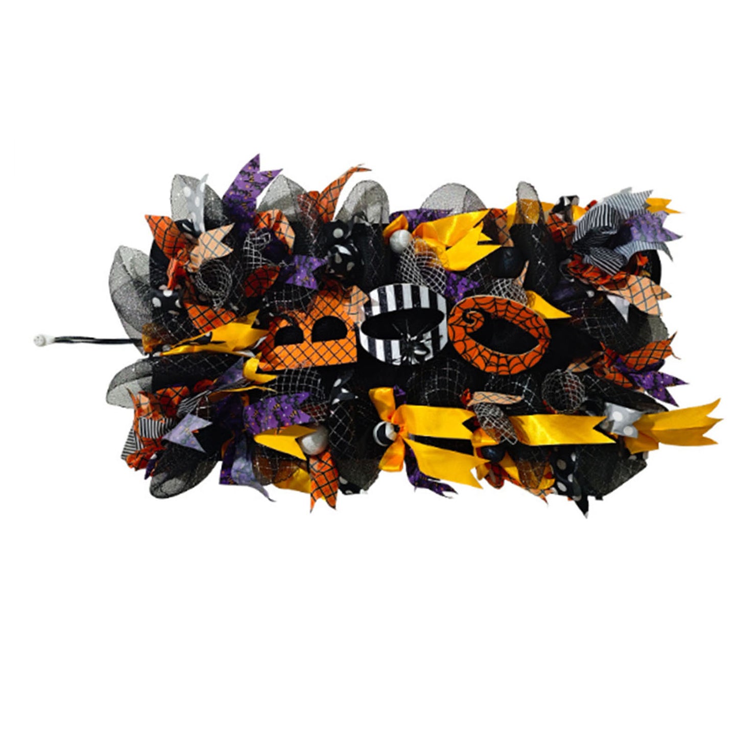 Spooky Wreath for Door Decoration - Pumpkin & Spiderweb Design