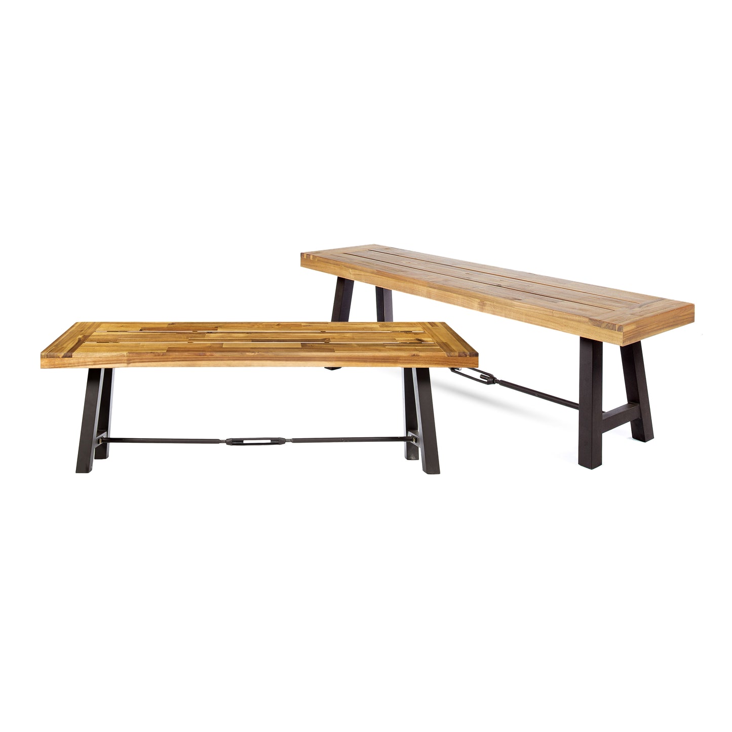Acacia Wood Catriona Bench - Teak, Outdoor Seating