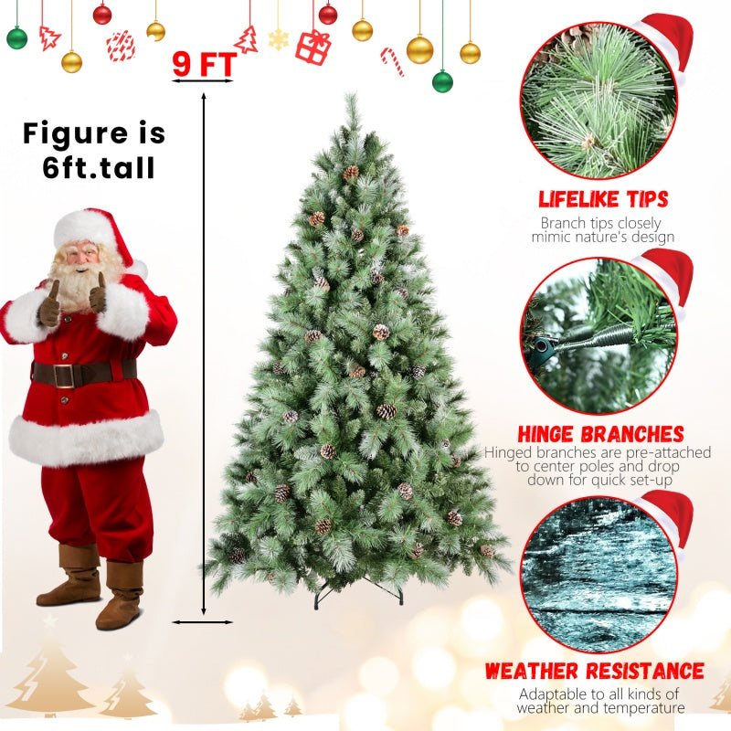 PVC Christmas Tree - Mixed Pine Cone Decoration, Multiple Heights