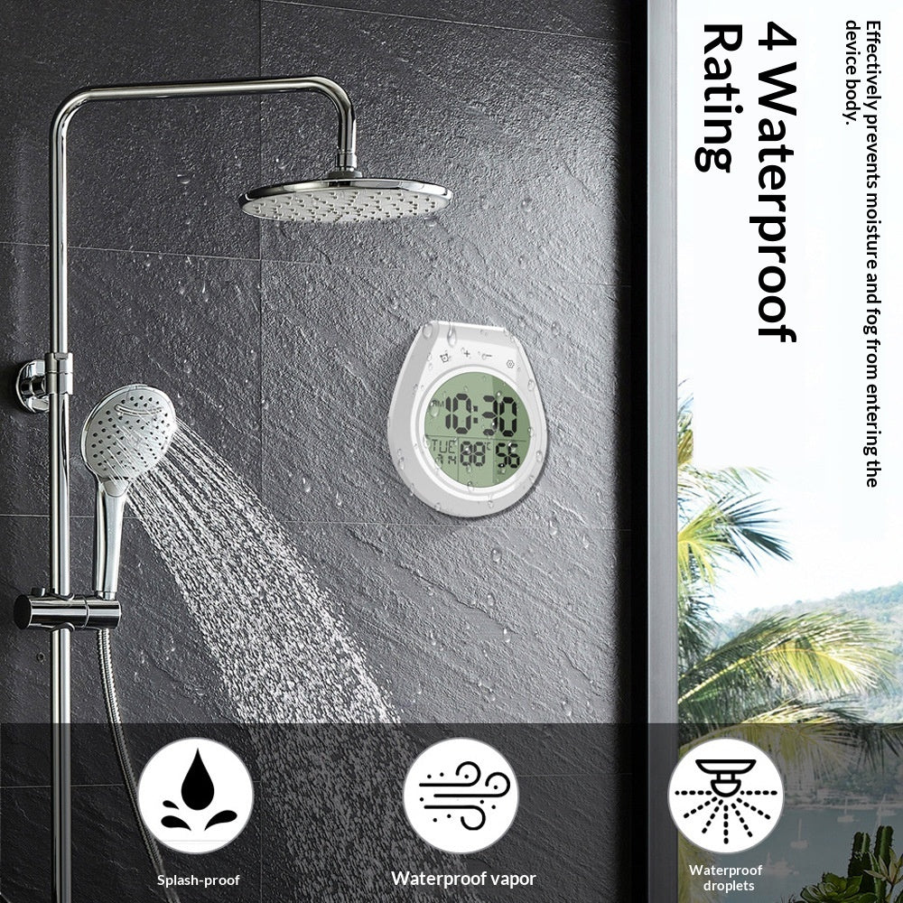 Waterproof Wall Clock with Anti-Fog Splash-Proof Design - Modern White