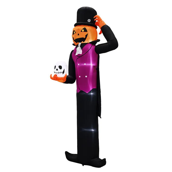 12FT Giant Halloween Inflatable Pumpkin Man with LED Lights