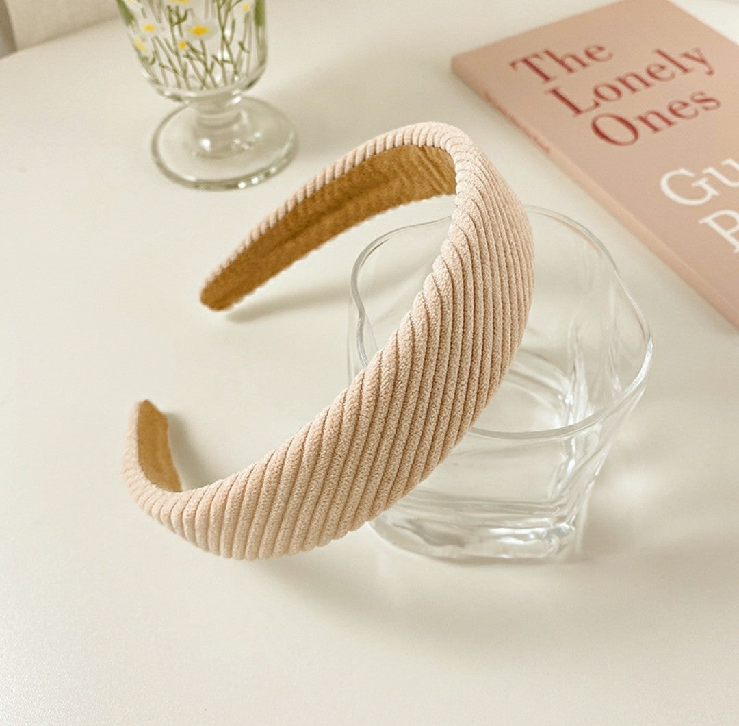 Wide Thick Solid Color Striped Plaid Headband