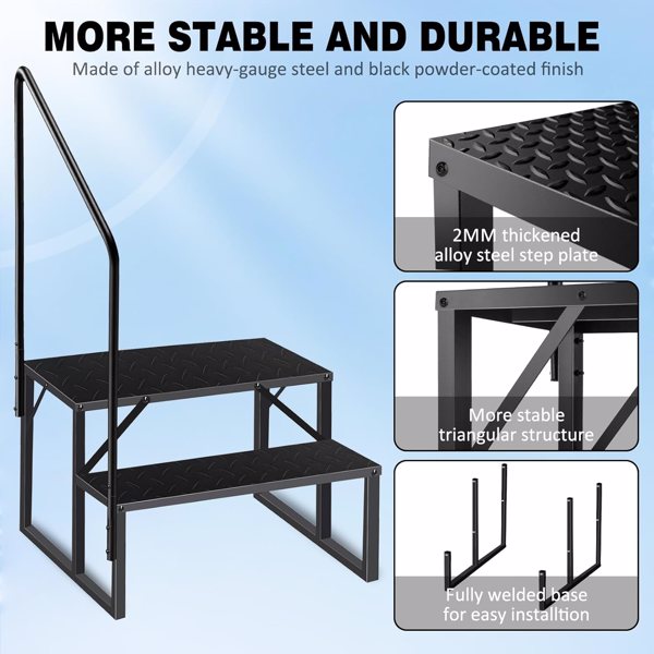 Heavy Duty Pool Ladder with Handrail - 660 lbs Capacity
