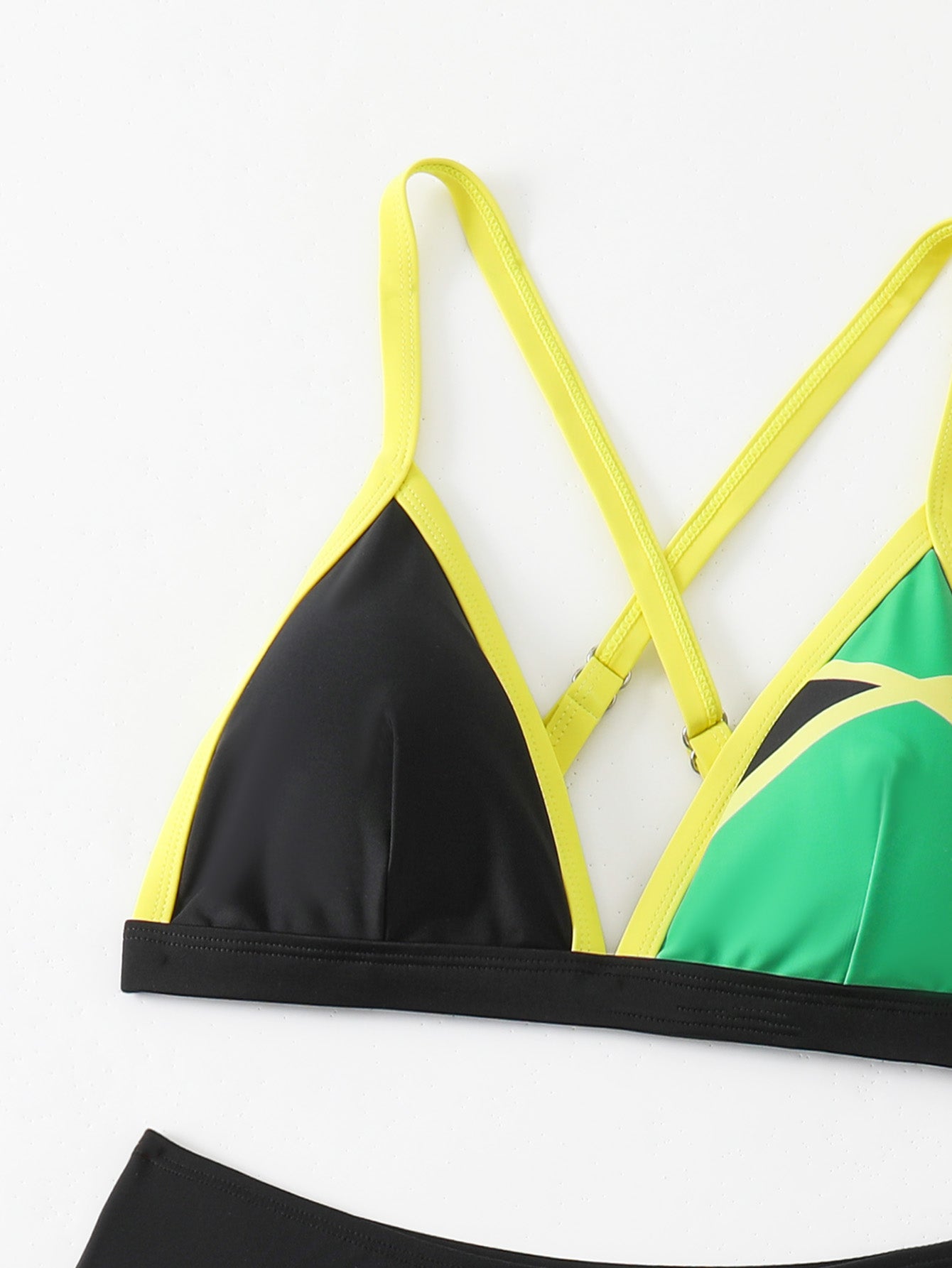Women's Color Block High Waist Bikini Set - Sporty Swimwear