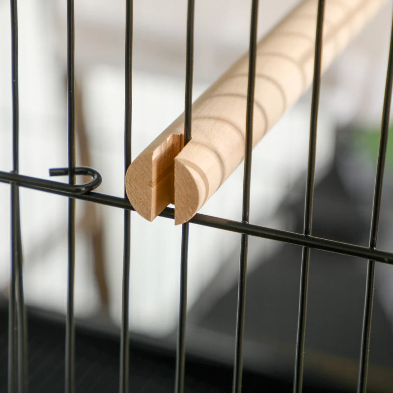 2-in-1 Bird Cage Aviary with Wheels for Finches and Parakeets, Black