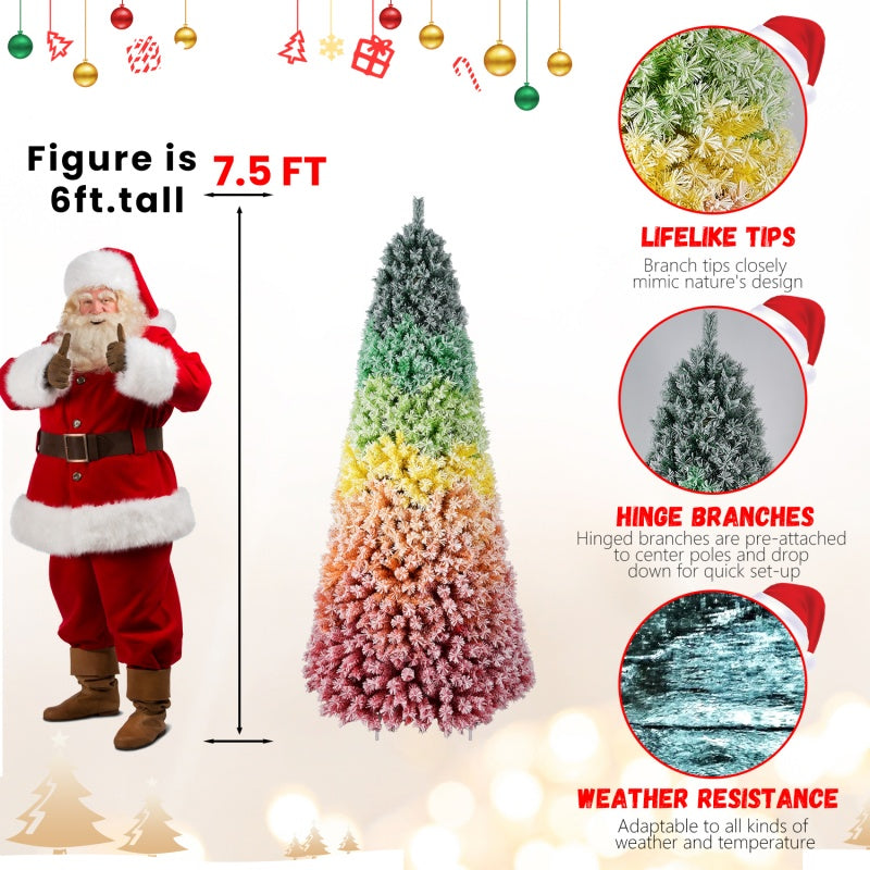 Artificial Rainbow Christmas Tree - Multiple Heights, PVC Tips