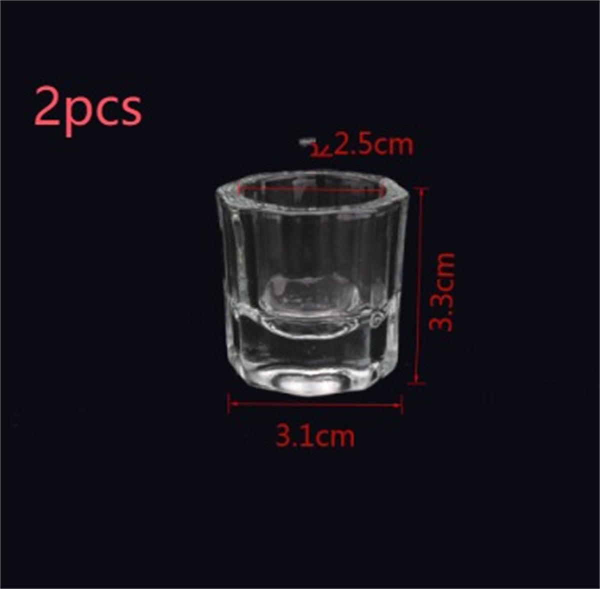 Octagonal Crystal Mixing Cup for Nail Art & Beauty Treatments, White