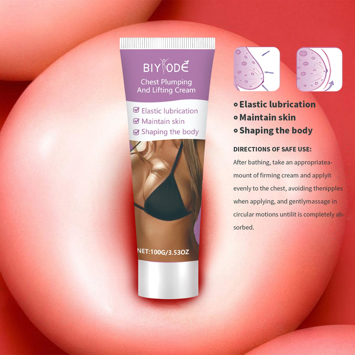 Moisturizing Exfoliating Firming Chest Massage Cream - 100g
