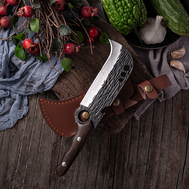 Outdoor Bone Chopping Hook Knife with Sheath - Portable Kitchen Tool