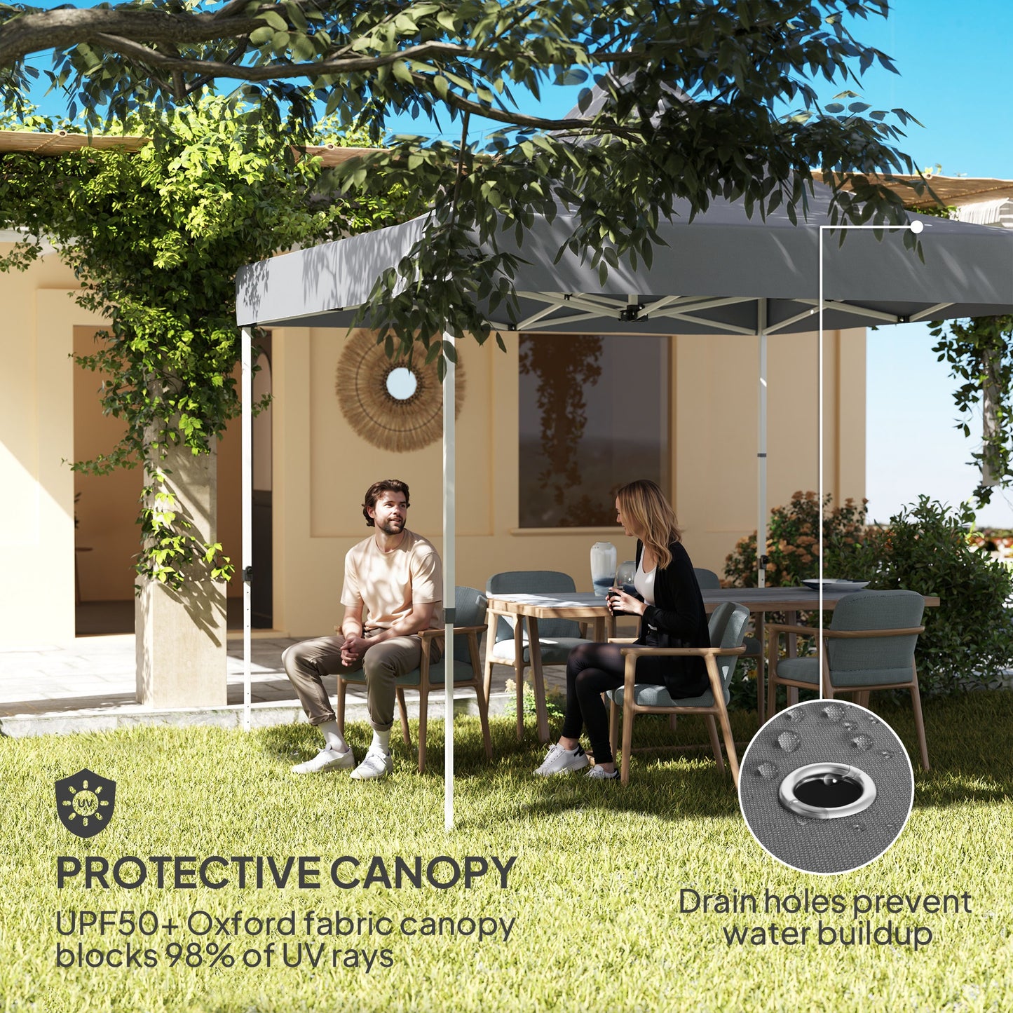 10'x10' Heavy Duty Pop Up Canopy Tent with Sidewalls - Gray