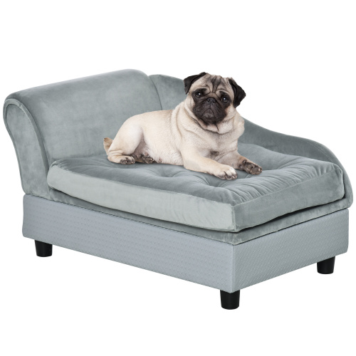 Small Dog Bed with Hidden Storage and Soft Foam Cushion - Modern Pet Furniture