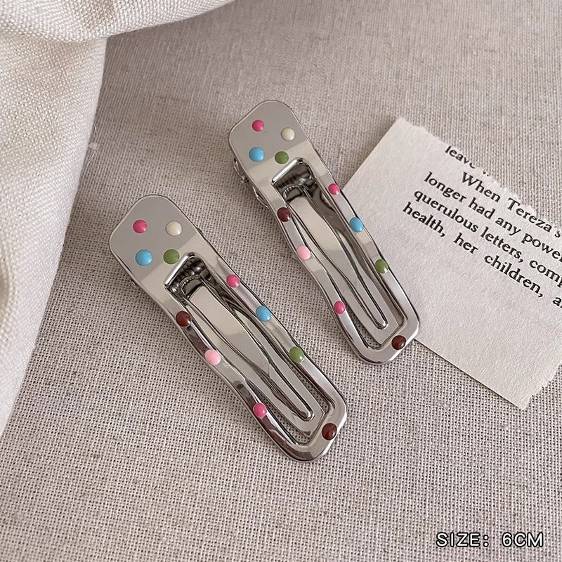 Metal Hair Barrettes with Star, Heart & Wave Designs - Silver Hair Accessories for Women