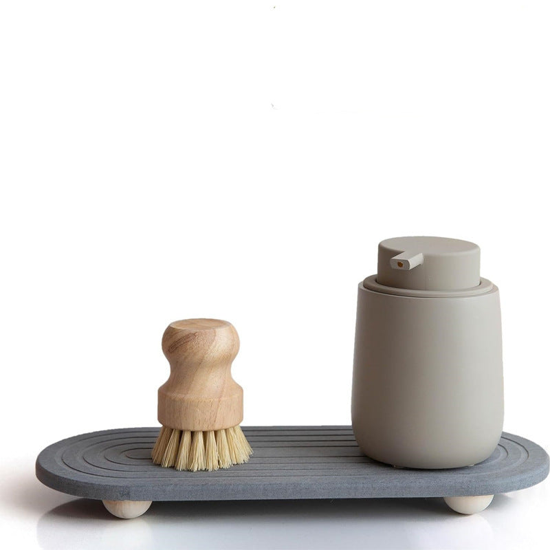 Bamboo Bathroom Drain Coaster with Feet - Quick-Drying Water Tank Rack 30x10cm