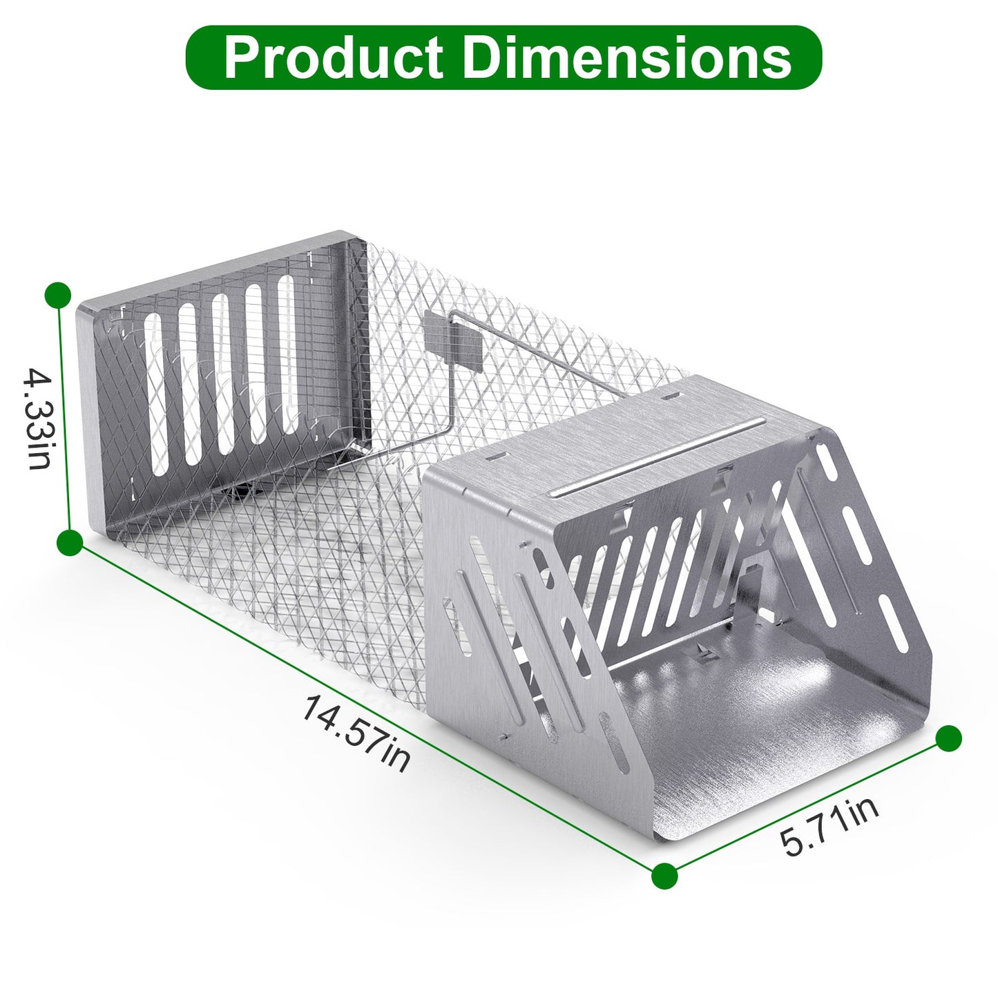 Automatic Continuous Mouse Trap - Humane Live Rodent Cage - Silver