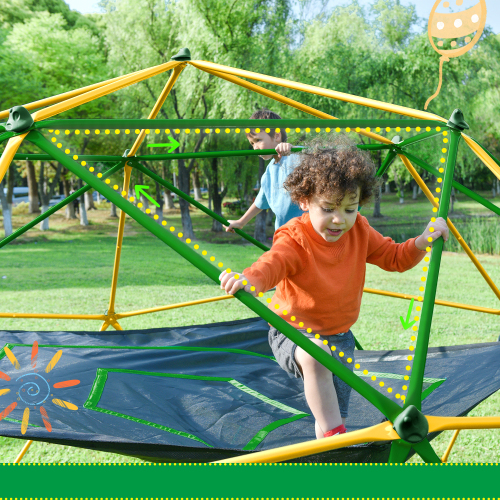 13-Foot Geometric Dome Climber Play Center with Hammocks