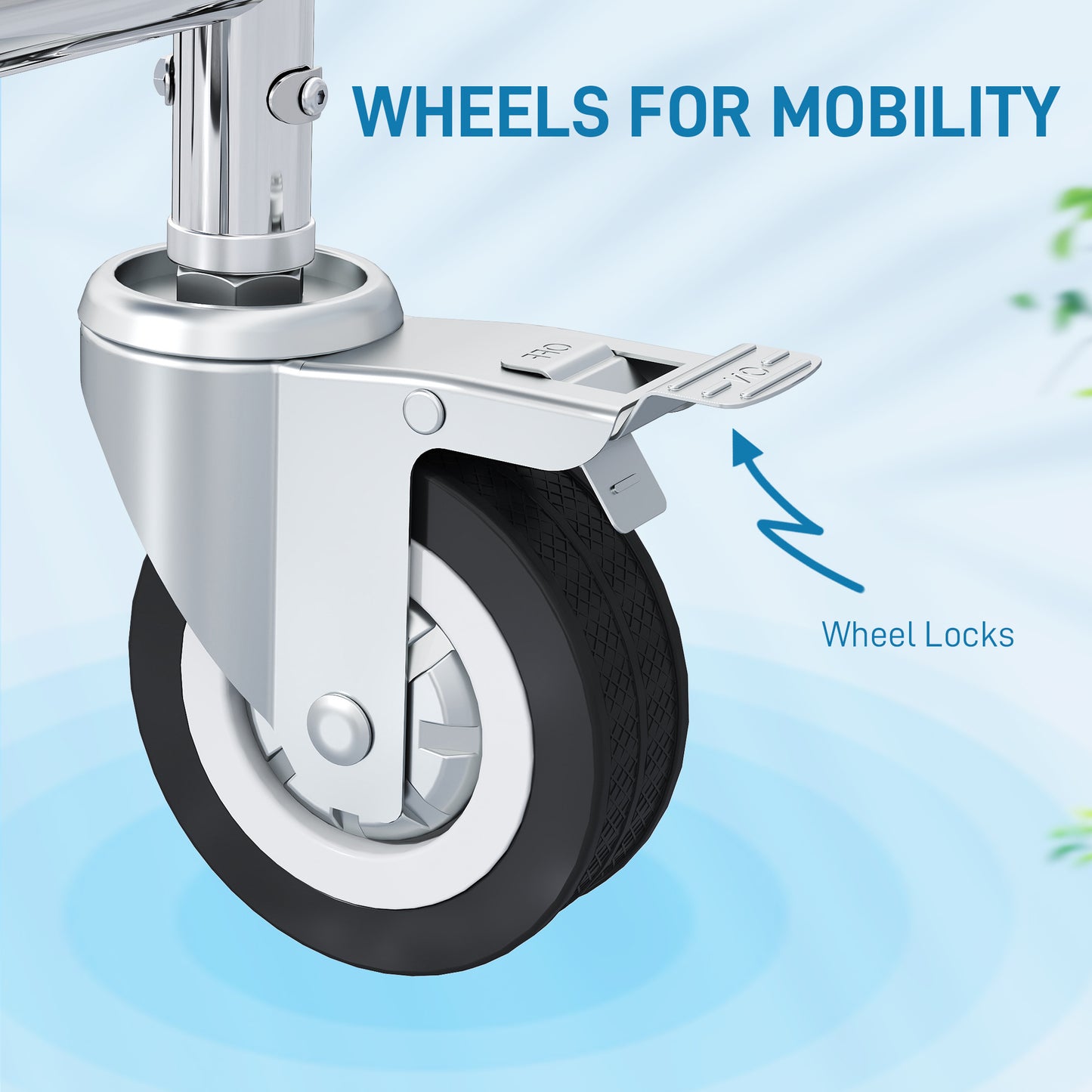 Rolling Shower Wheelchair for Seniors - 4-in-1 Commode Chair, Gray