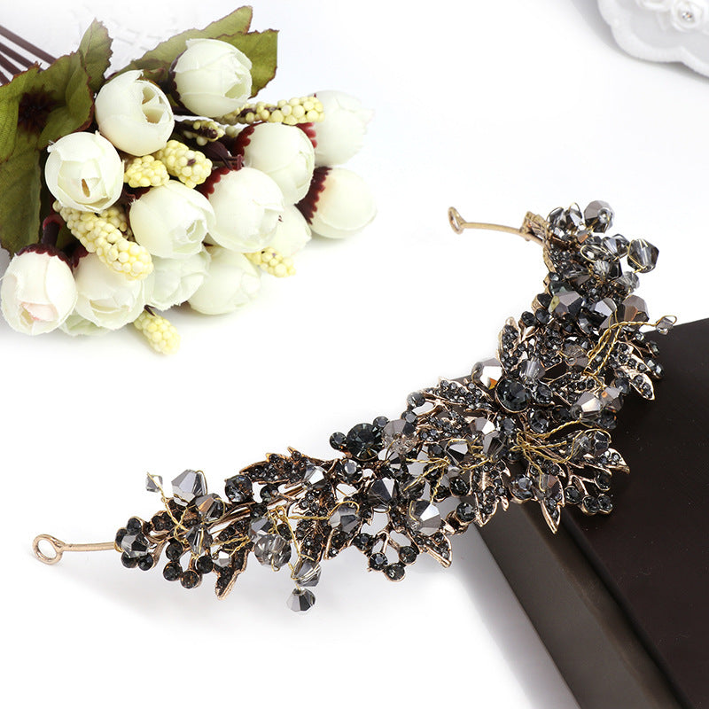 Rhinestone Crystal Bridal Tiara - Patina