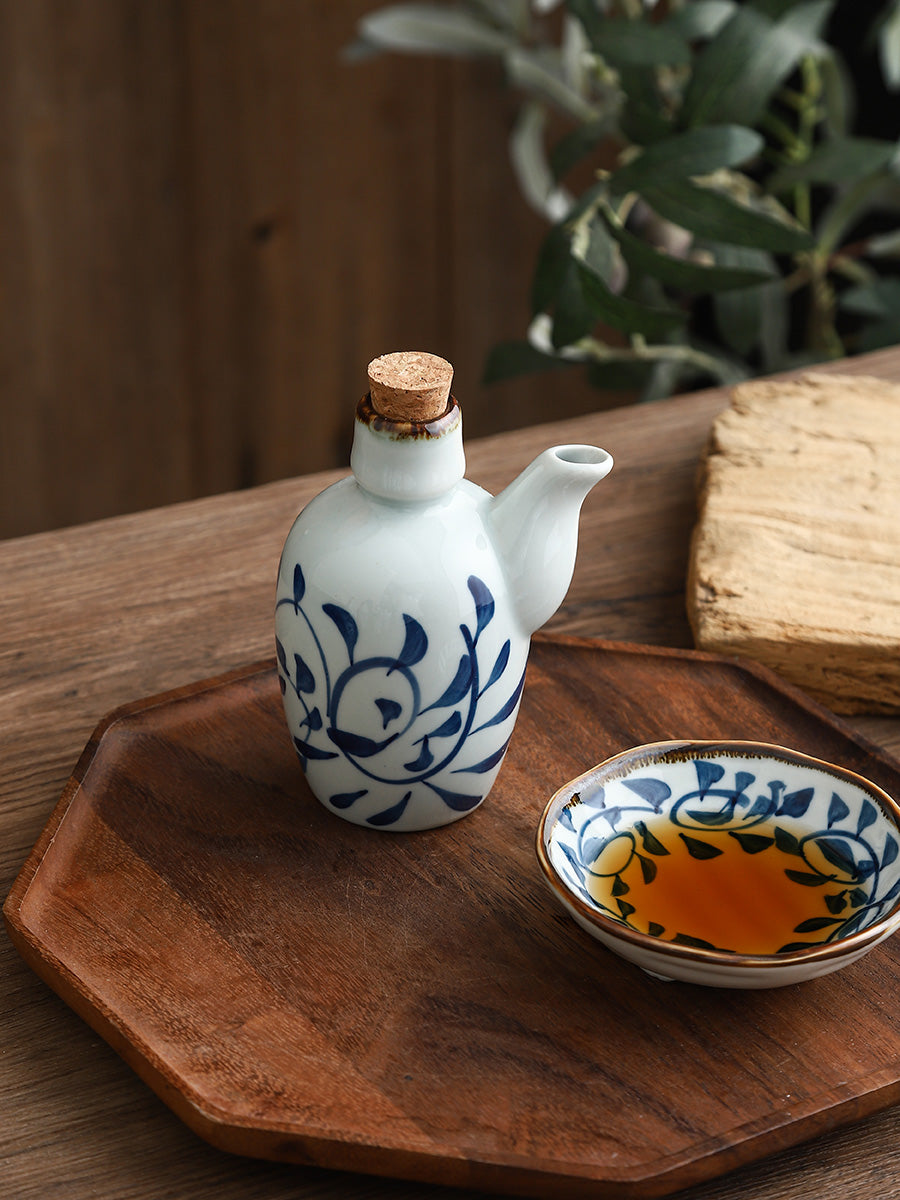 Ceramic Soy Sauce Bottle Set - Retro Chinese Style, 200mL Capacity, Multiple Quantities