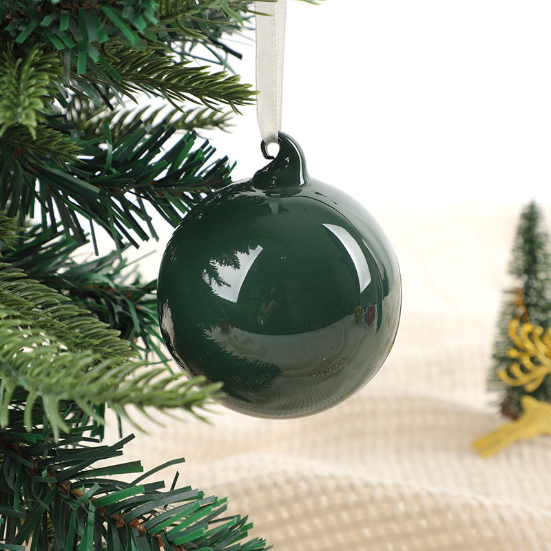 Christmas Glass Ornament Festive Holiday Ball Set - Handblown Decor