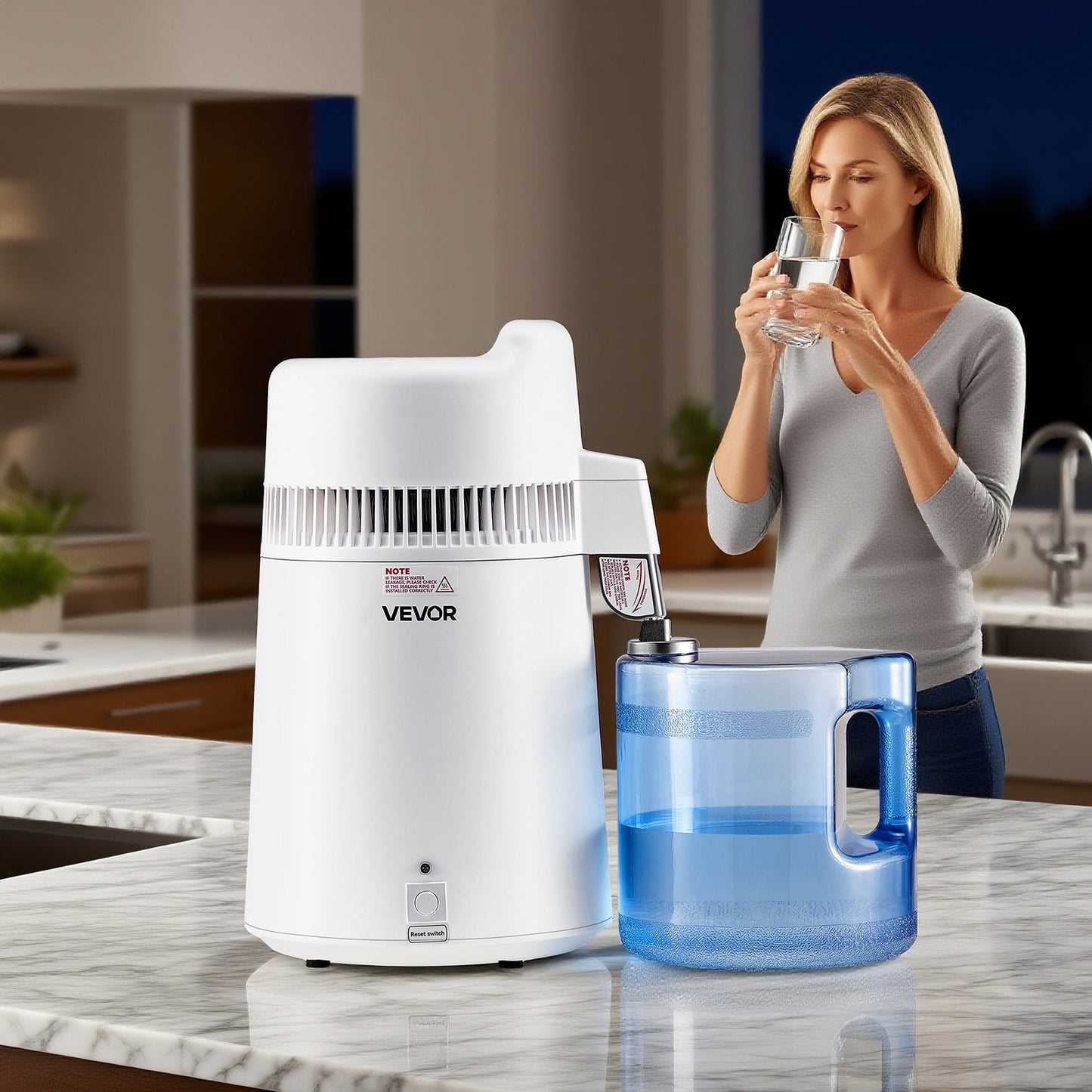 6L Water Distiller Machine - Countertop Purifier with Stainless Steel & 900W