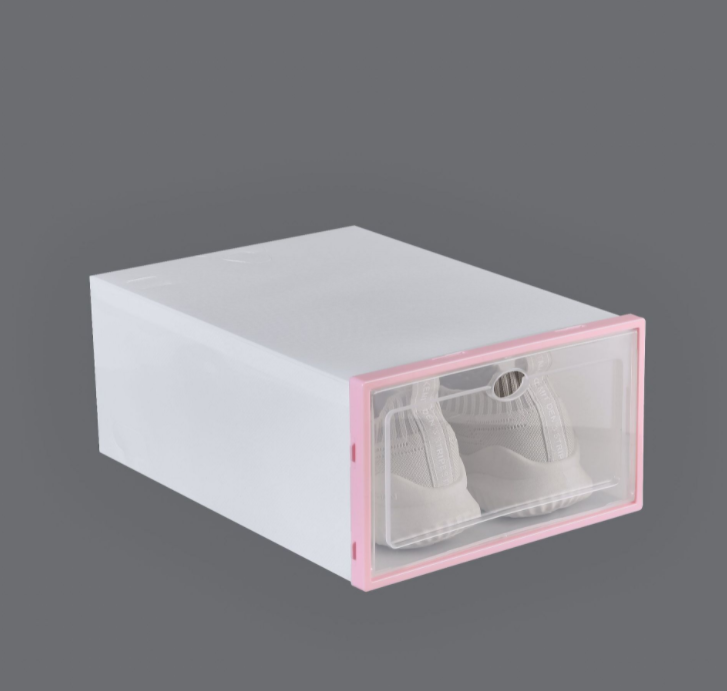 Clamshell Shoe Storage Box with Drawer, Dustproof Organizer for Shoes & Accessories