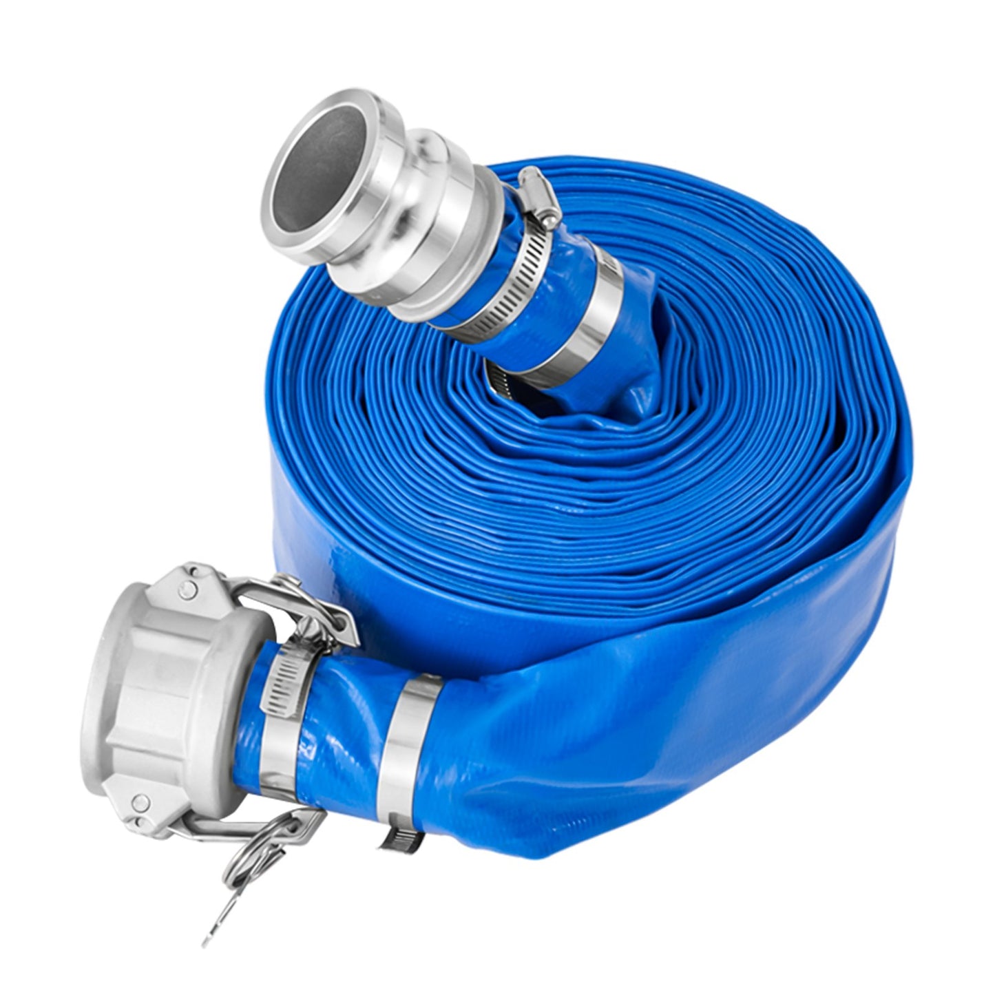 Water Pump Suction Hose Kit 2 Inch x 20 Ft with Blue PVC Hose and Fittings