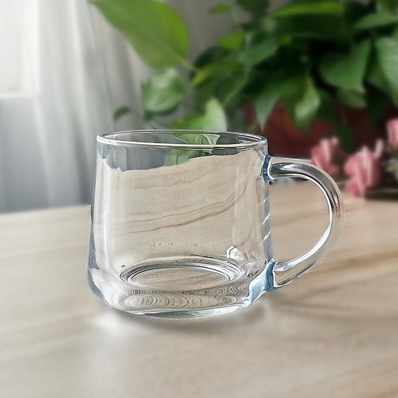 Minimalist Cartoon Glass Water Cup with Straw - Heat-Resistant, 400ML