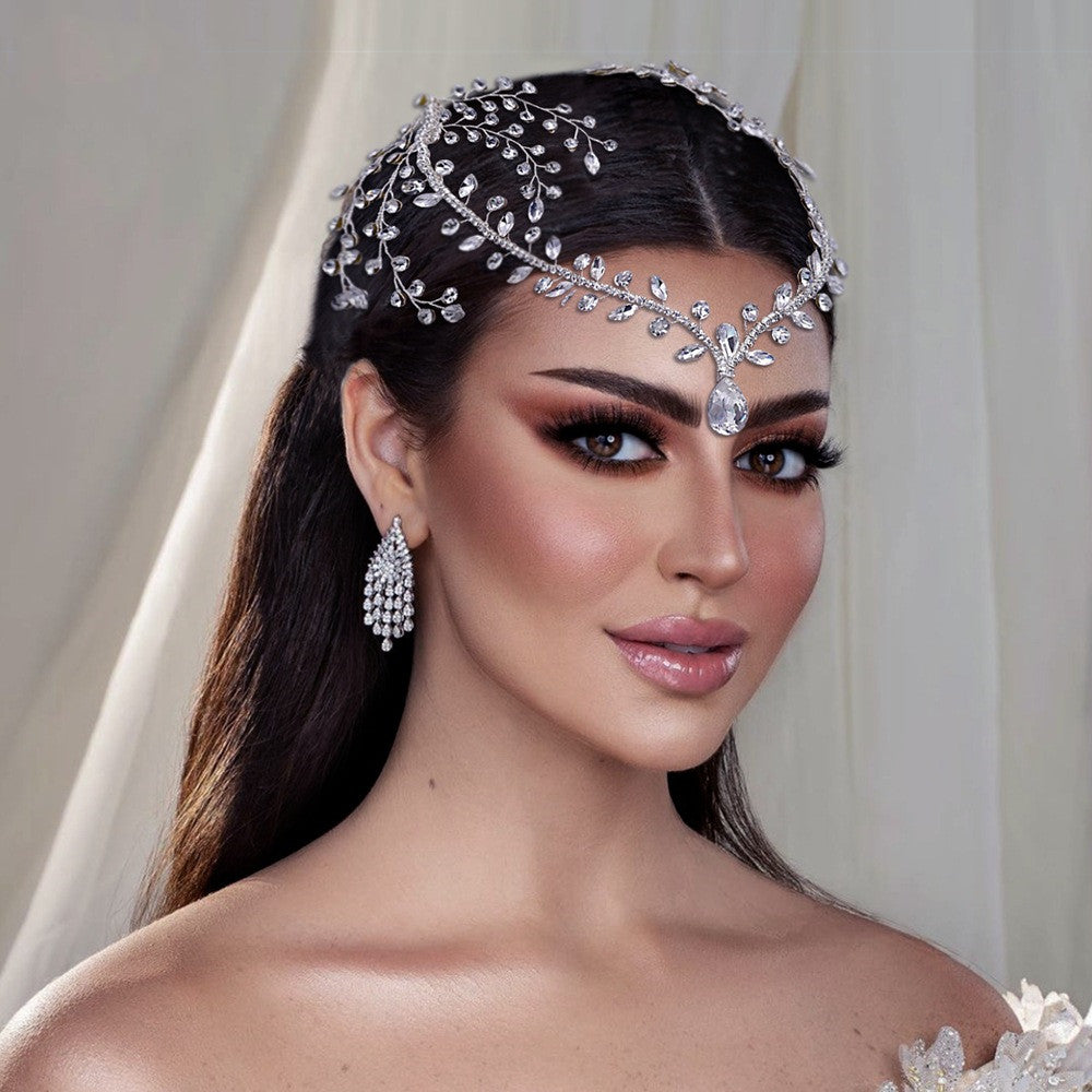 Fringed Bridal Hair Comb with Rhinestones - Silver Wedding Hair Accessory