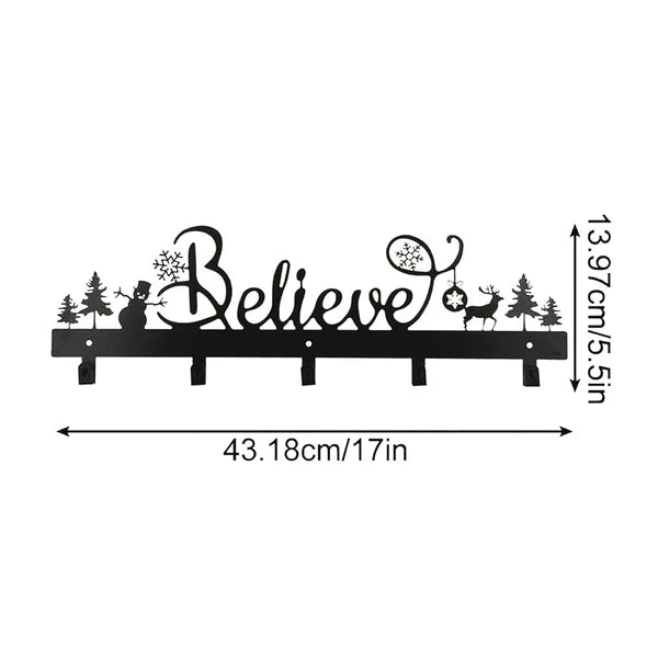 Santa Snowman Wall Hooks - Festive Christmas Stocking Hangers