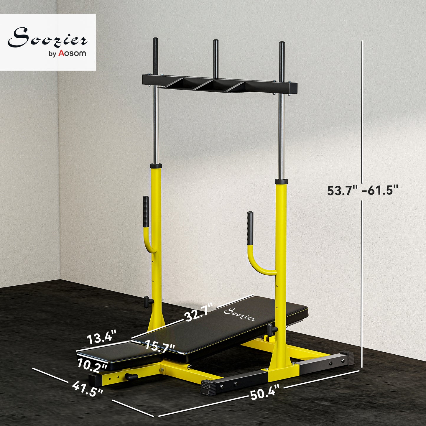 Adjustable Vertical Leg Press Machine for Home Gym - Yellow