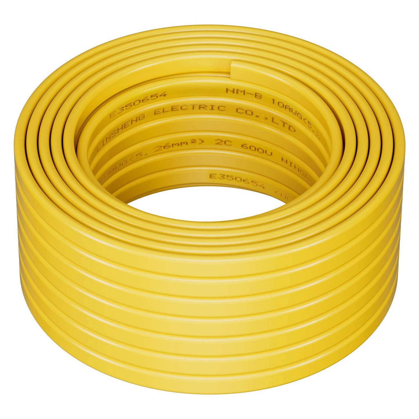 10AWG 50Ft Copper Core Electrical Wire with Ground - Yellow Insulated Cable