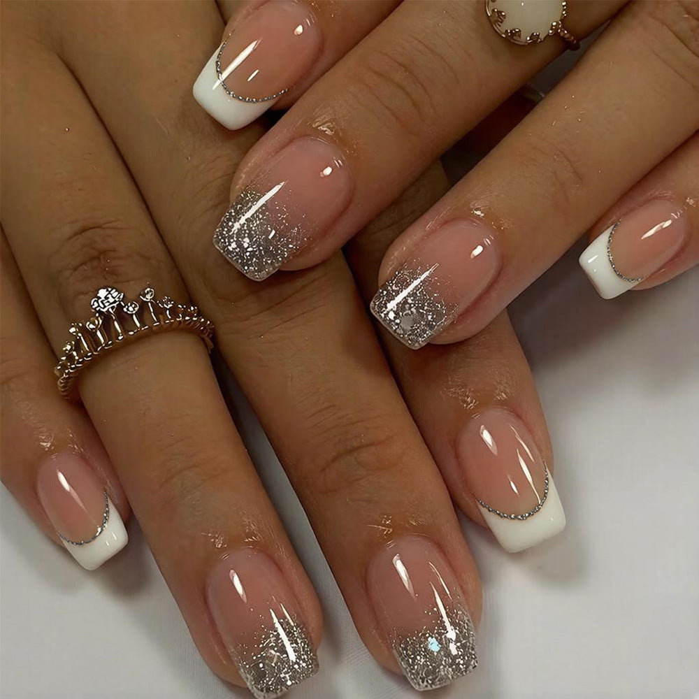 24-Piece Nail Art Kit with French Pressing Glitter Stickers, Gel & Nail File