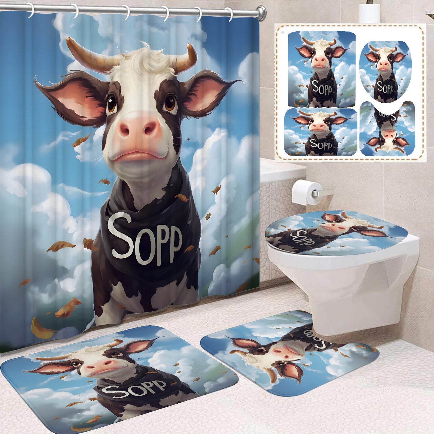 Waterproof Mildew-Resistant Shower Curtain Set - Multiple Sizes & Styles