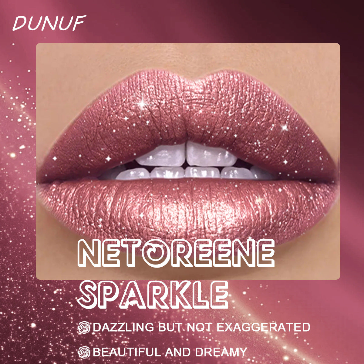 Pearlescent Metallic Lipstick with Gold Shimmer - 6 Colors, Starry Sky Series