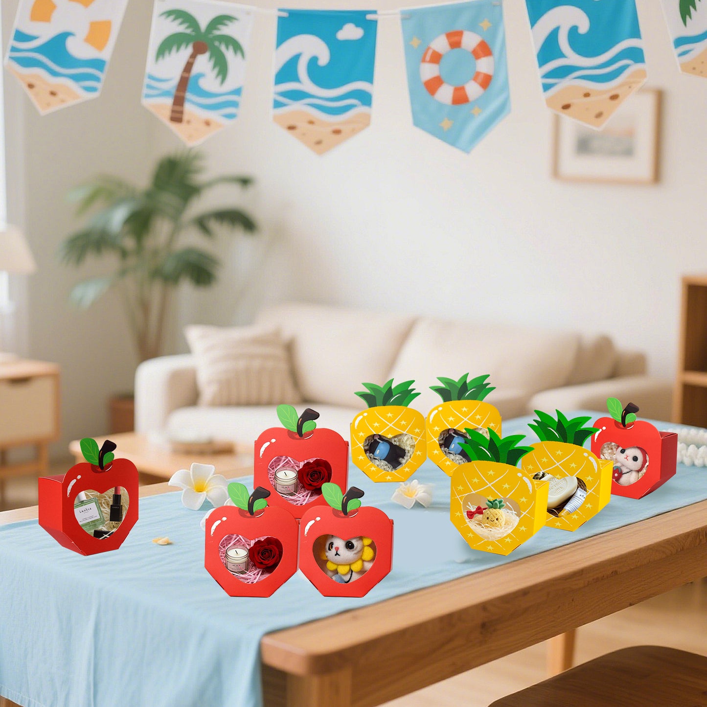 20 Pcs Cute Fruit Shaped Candy Gift Boxes - Yellow & Red