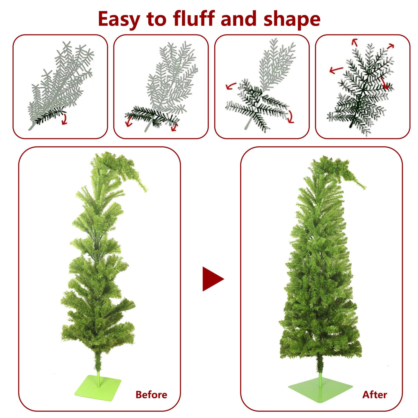 Crooked Head Christmas Tree Lamp - LED Festival Party Decor 1.5m-1.8m