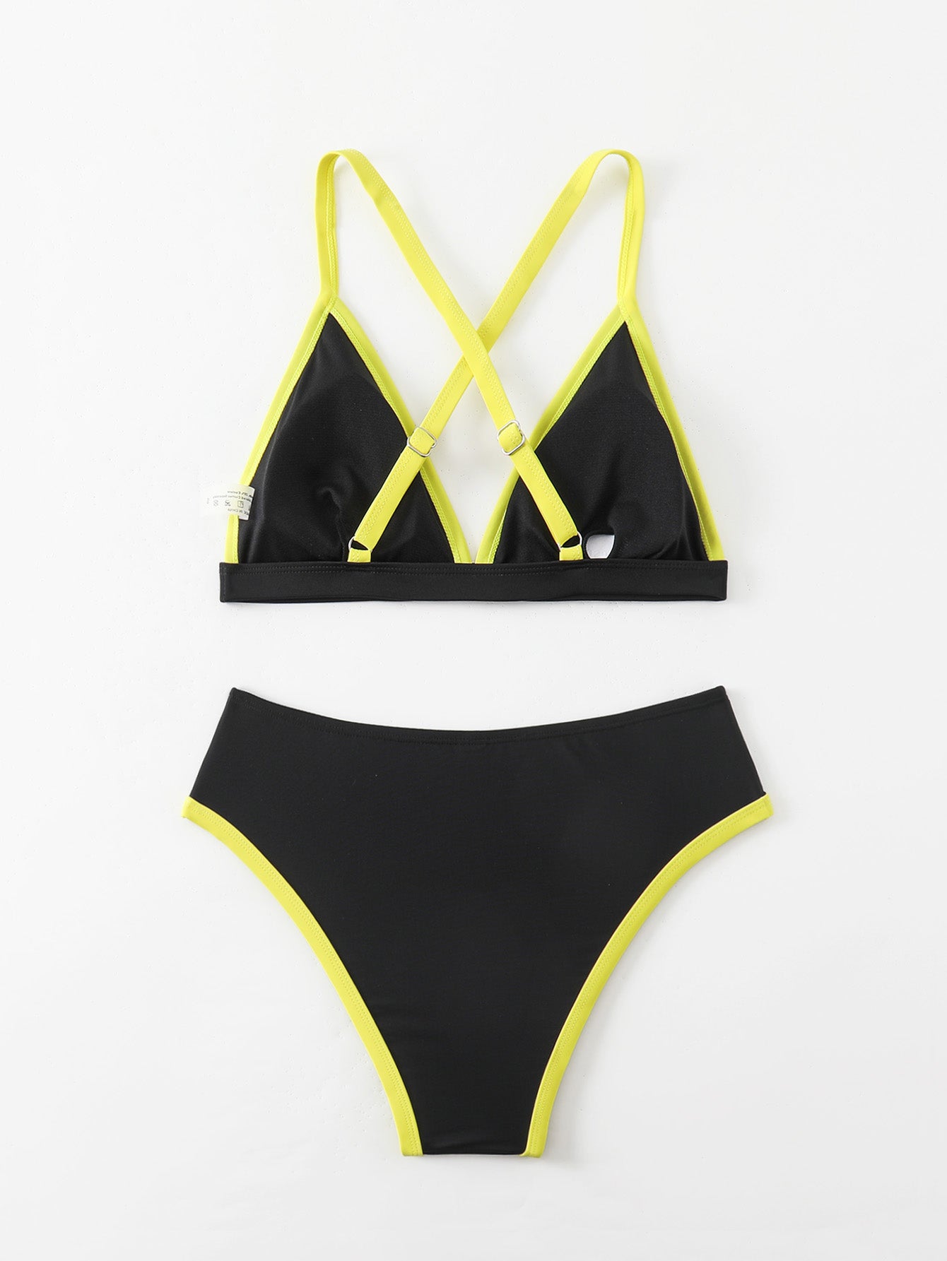 Women's Color Block High Waist Bikini Set - Sporty Swimwear