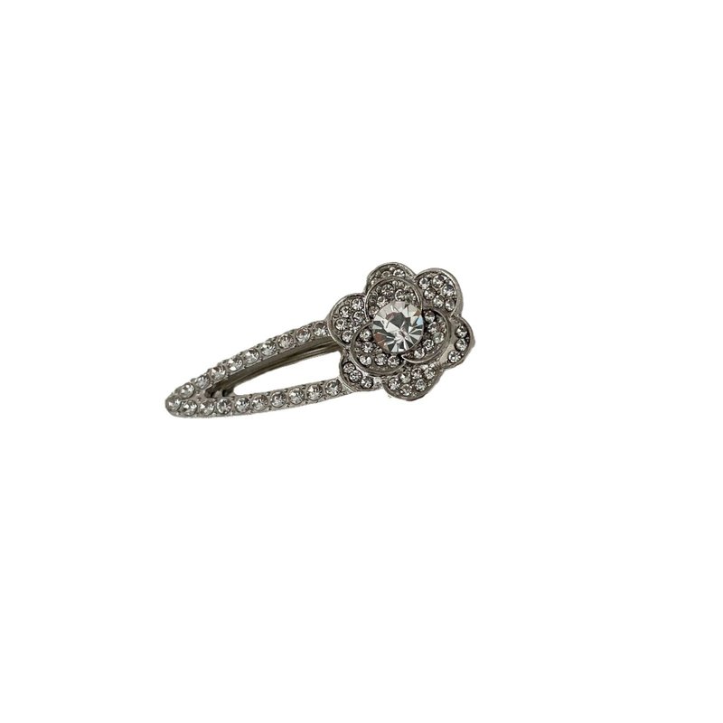 Women’s Pearl and Rhinestone Hairclip Small Barrettes - Handmade Hair Accessories
