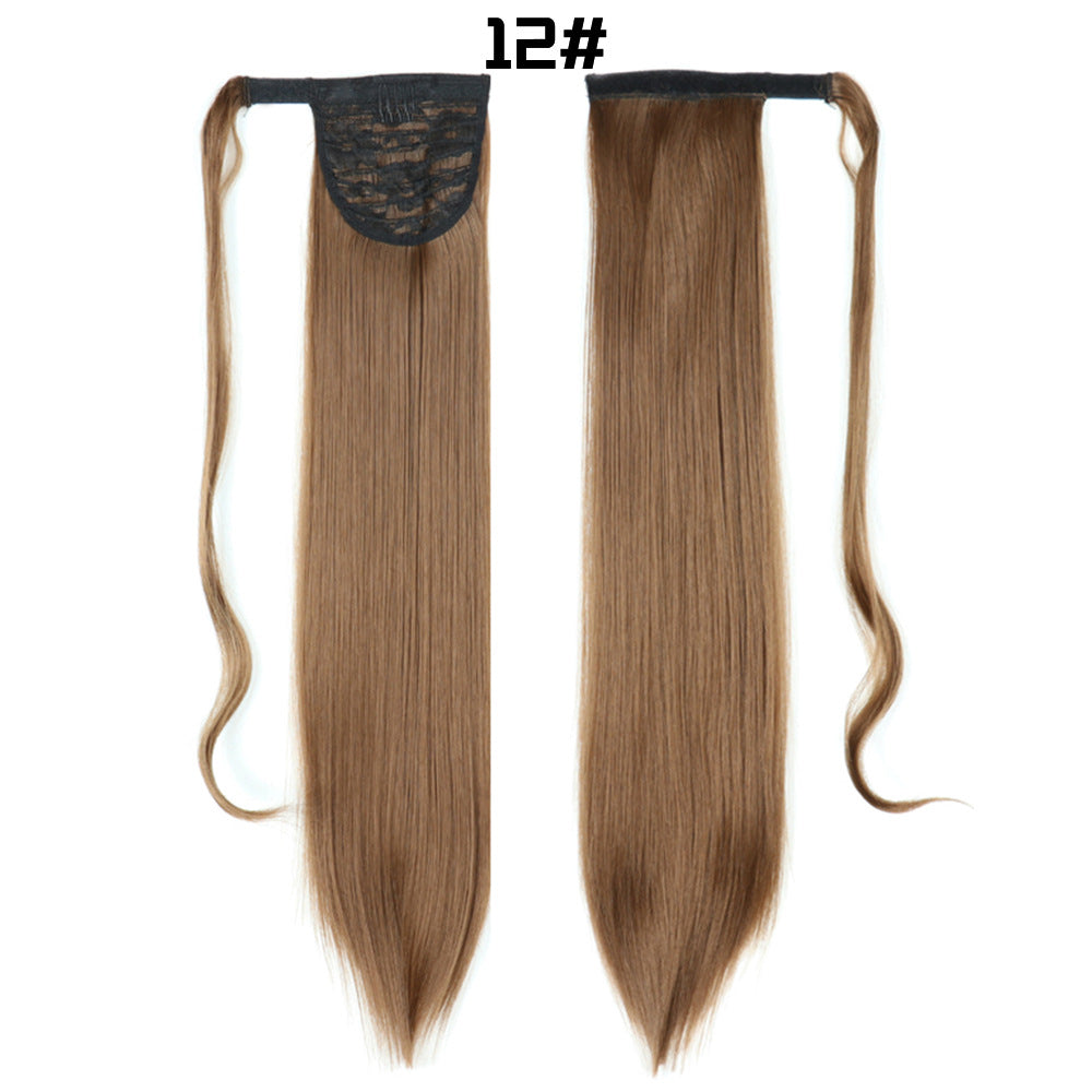 Long Straight Synthetic Hair Velcro Ponytail - Multiple Colors